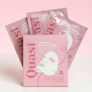 Quasi Collagen Glow Up Sheet Mask Set (3 Pack) Anti-Aging Facial Masks NEW